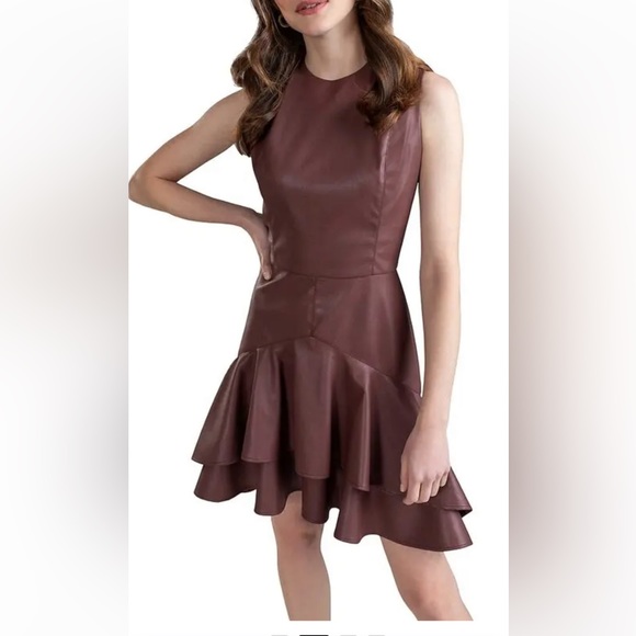 Shoshanna Dresses & Skirts - SHOSHANNA Bristol Faux Leather Minidress Size 2 NWT